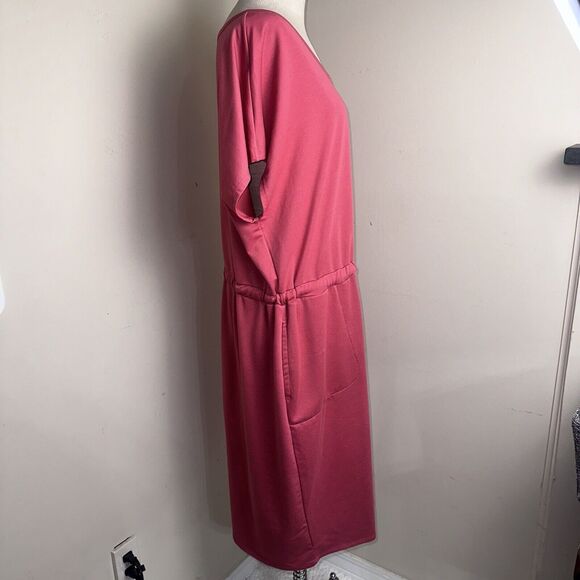 32 Degrees Cool T Shirt Dress Pockets Drawstring Waist Pinkish-Orange XXL 2X - Picture 10 of 12